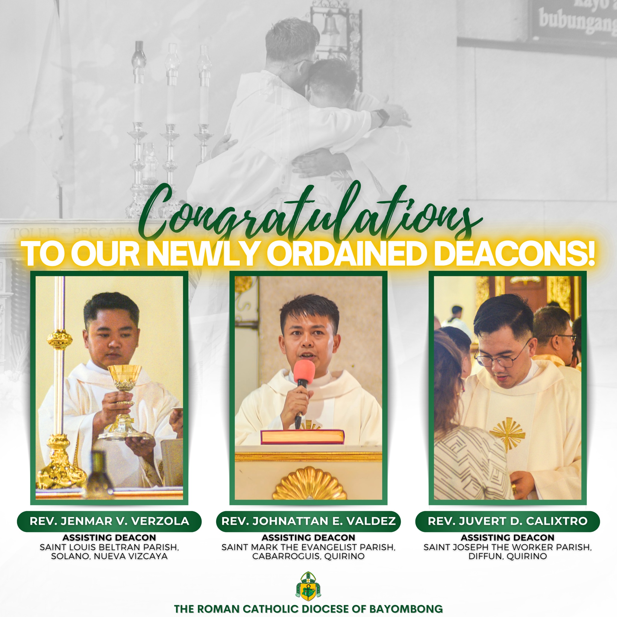 Diocese - CONGRATULATIONS TO OUR NEWLY ORDAINED DEACONS! With grateful ...
