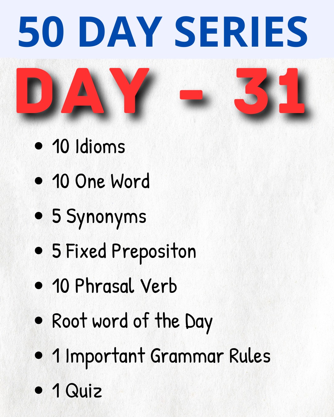 English grammar and vocabulary series day 31