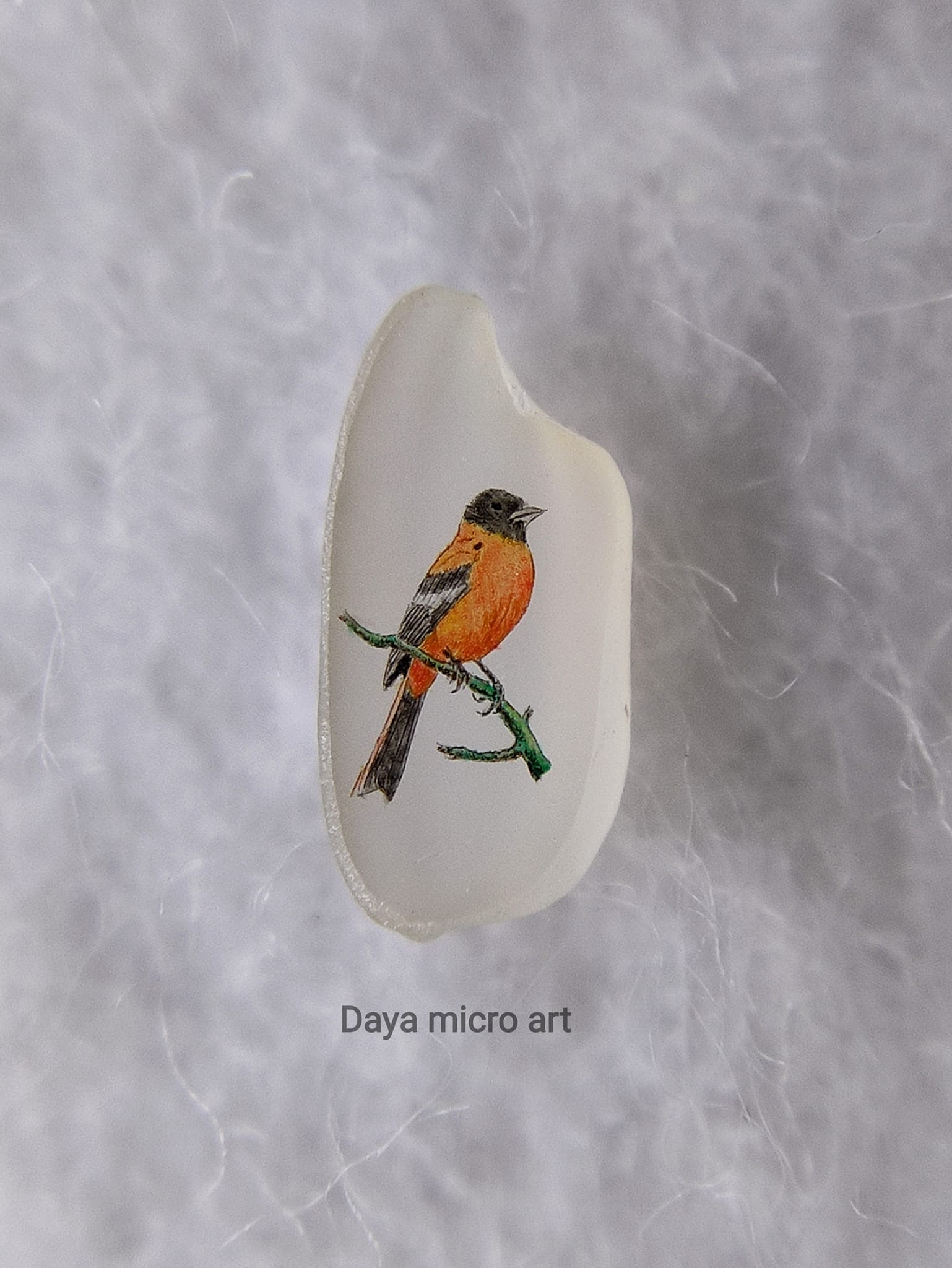 Daya Micro Art - How is my latest tiny bird painting on a... | Facebook
