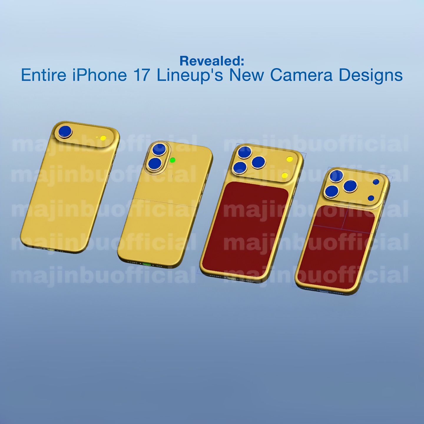 A new CAD render of all the devices in Apple's upcoming iPhone 17