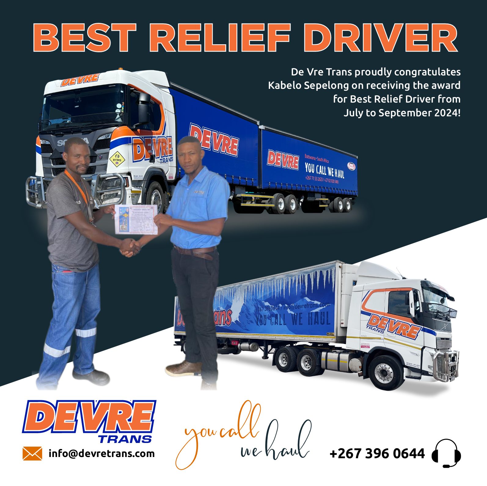 De Vre Trans - Best Relief Driver | Facebook