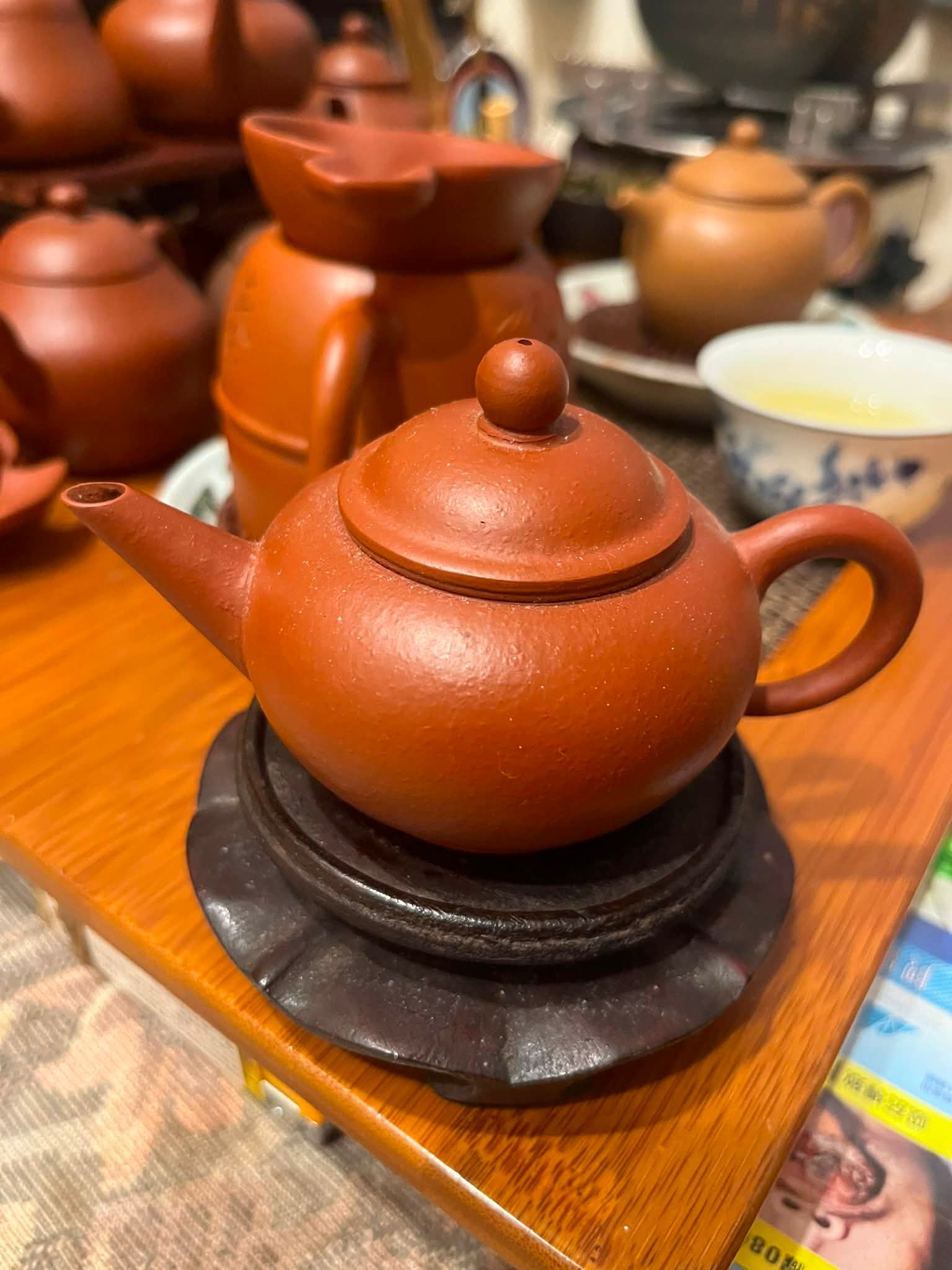 早期中國宜興朱泥全手工水平壺