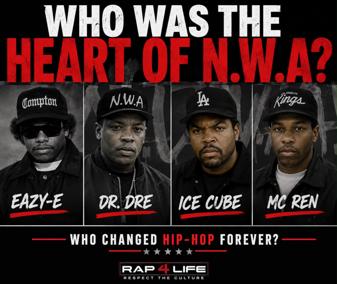 N.W.A 🔥 | MC Ren, DJ Yella, Dr Dre, Ice Cube, Eazy-E 🕊️
