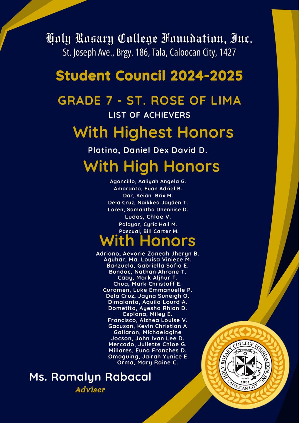 Holy Rosary College Foundation, Inc.