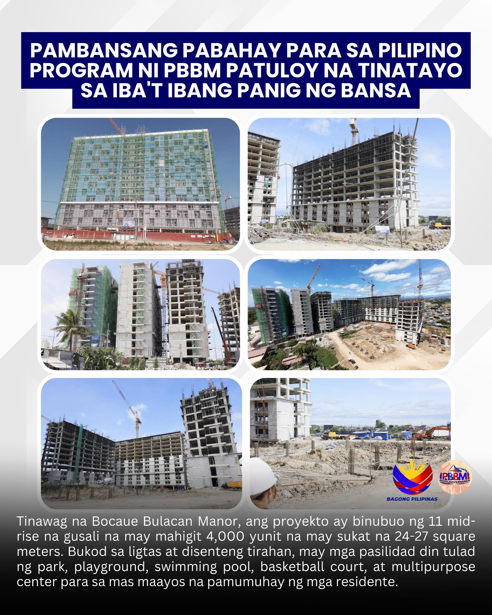 PBBM - MODERNONG PABAHAY SA BOCAUE, PATULOY NA ITINATAYO SA ILALIM NG ...