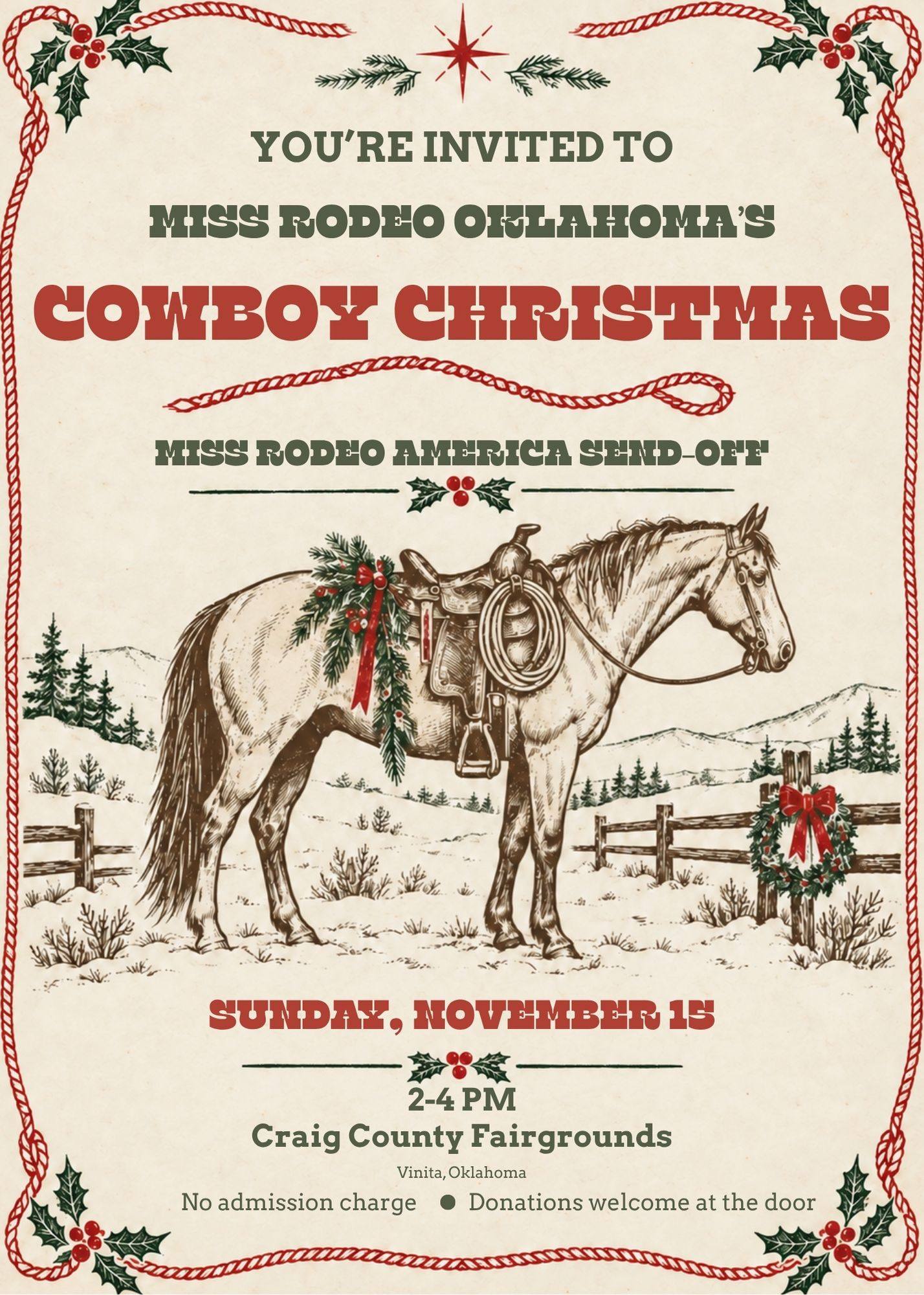 Miss Rodeo Oklahoma's Cowboy Christmas Send-Off