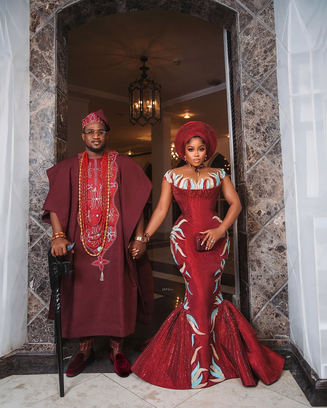 nigerian bridal dresses YiMinpwp African Satin Mermaid Wedding for Bride Customized Gowns Ivory at Amazon Women's Clothing store custom made Color Purple Nigerian Wedding Party Dresses