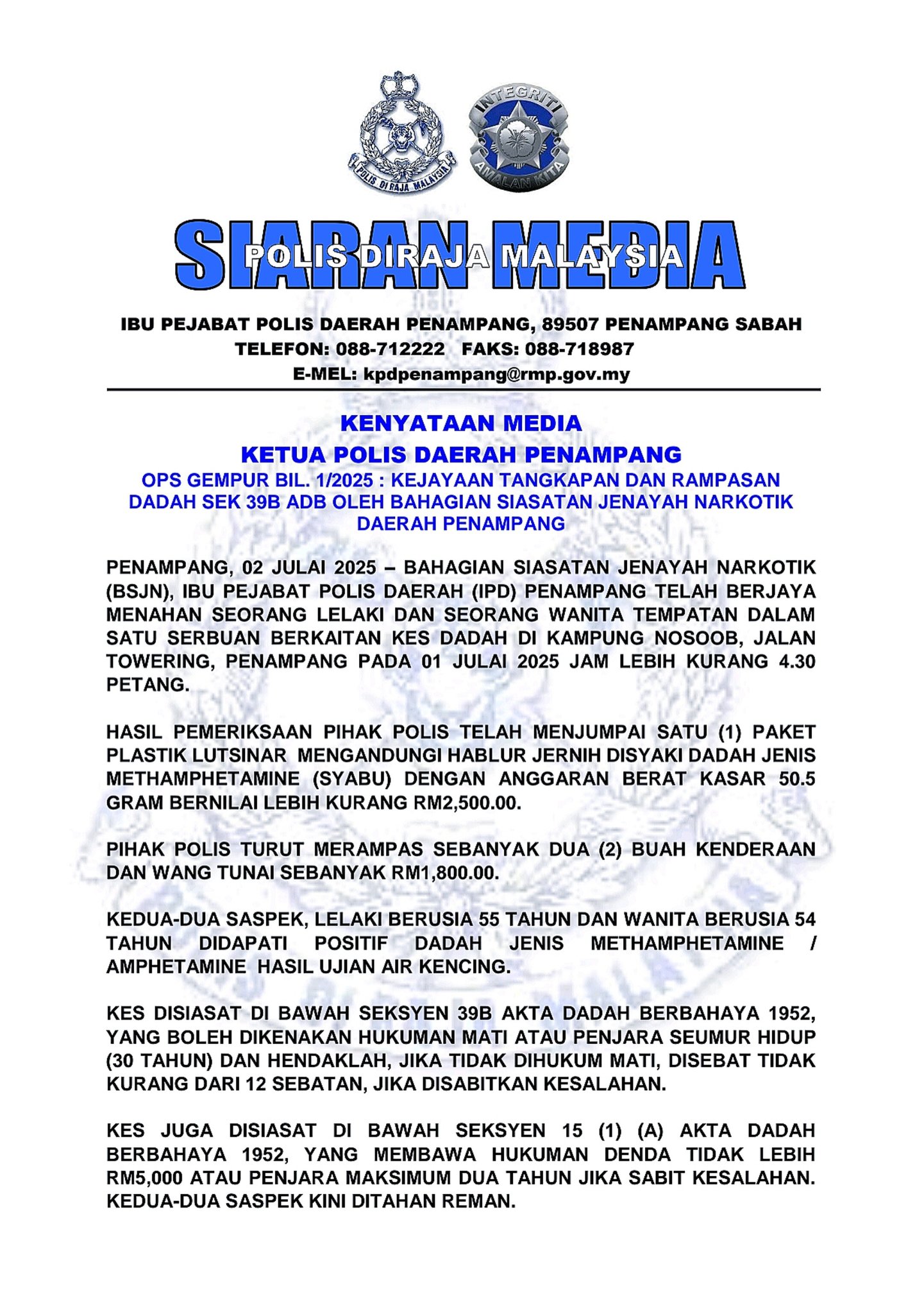 POLIS Daerah Penampang added a... - POLIS Daerah Penampang