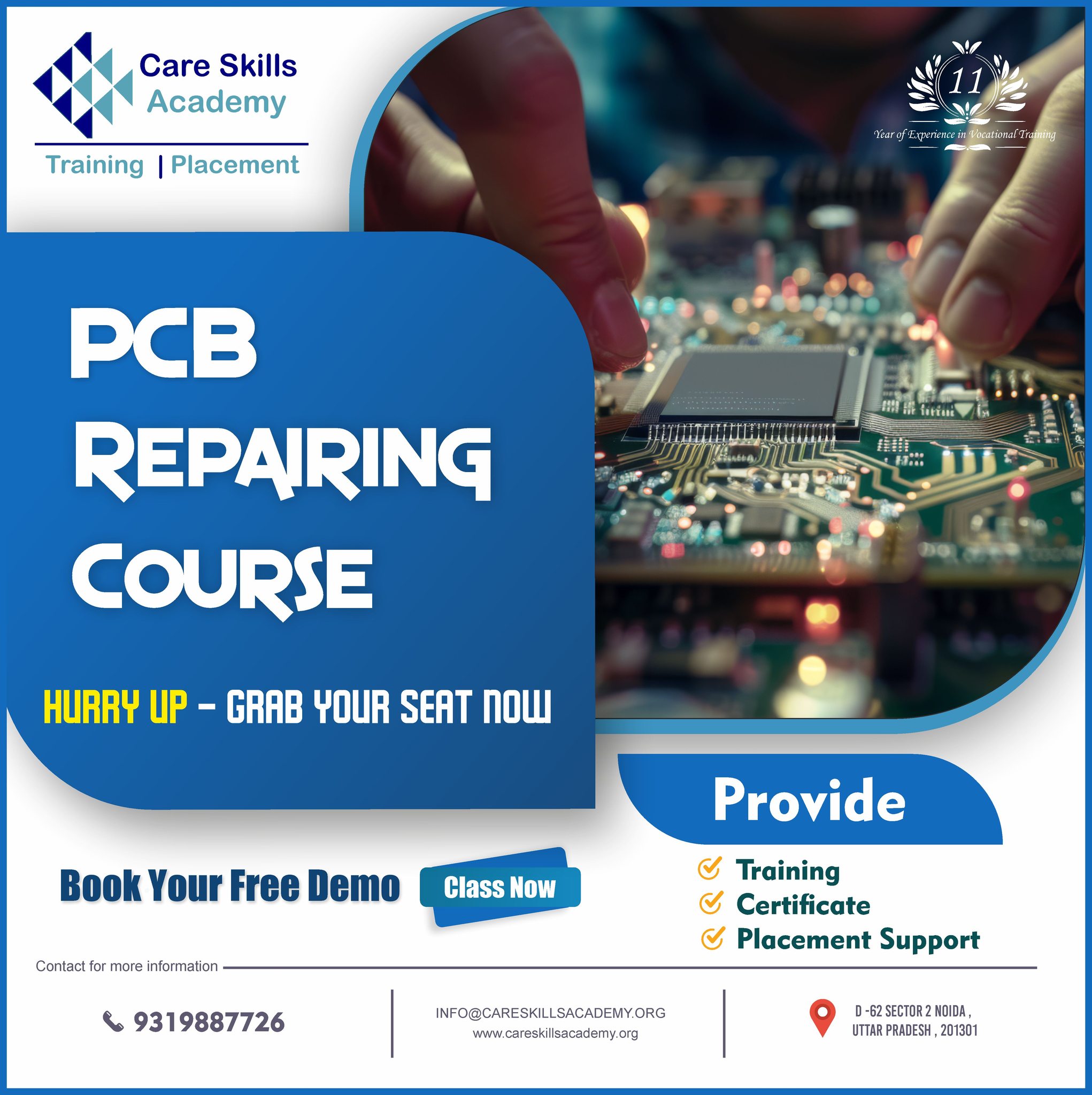 Care - Admission is now open for a PCB repairing course, offering hands ...