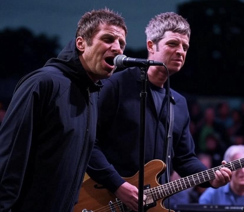 Liam & Noel Gallagher 2作セット Liam and Noel Gallagher pictured together on stage 😂