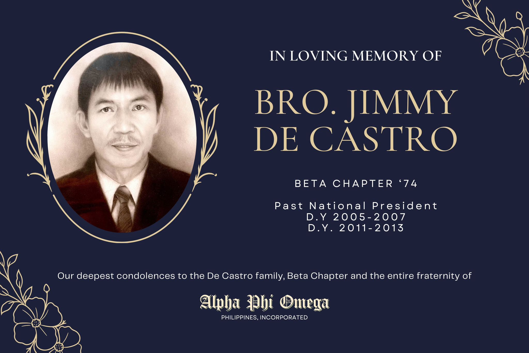 APO - In Loving Memory of Brother Jimmy De Castro With heavy hearts, we ...