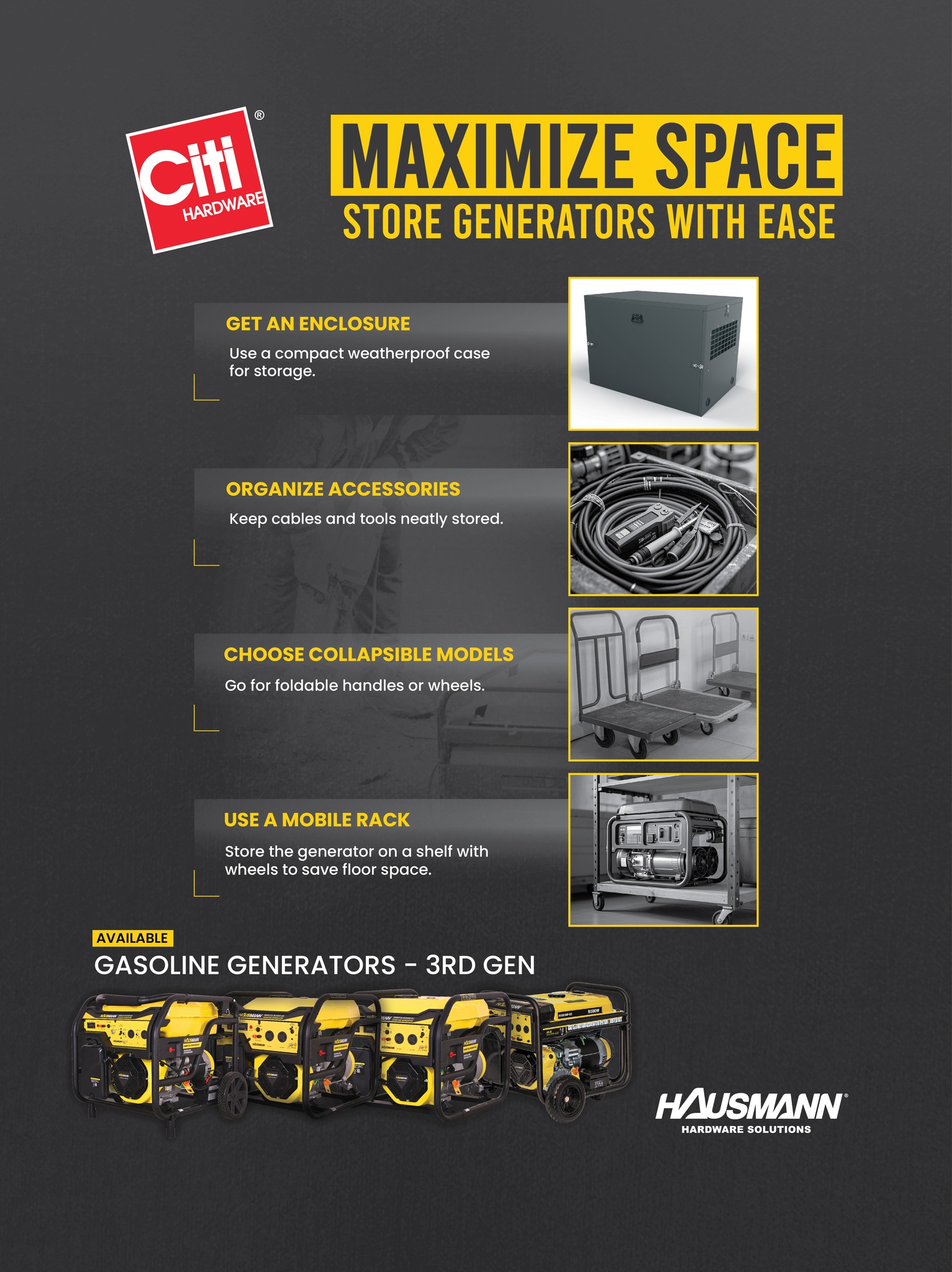 CitiHardware - Store smart, save space—your generators... | Facebook