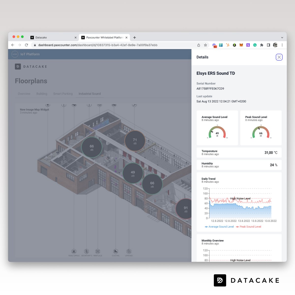Datacake - Have you ever wondered how your space sounds...