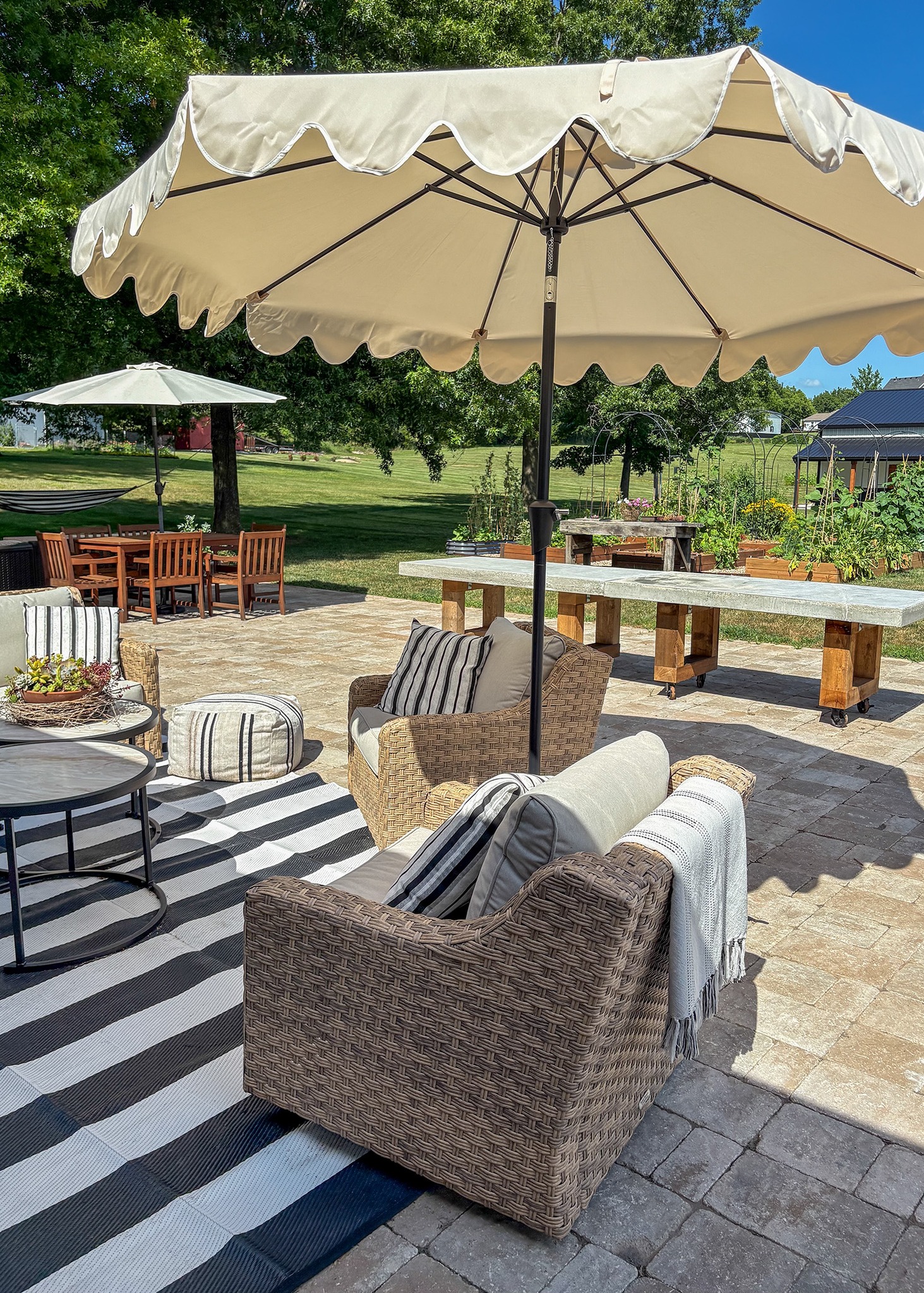 double layer patio umbrella 15X9Ft Large Sided Rectangular Outdoor Twin Market With Light And Base Blue Blue Umbrellas Metal Trekker 65 Backpack 100 (Approx Patio Cantilever Umbrellas for Color:Team Collegiate Purple