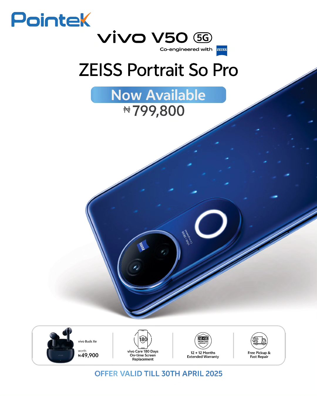 Pointek - The Vivo V50 5G is now available for purchase!... | Facebook