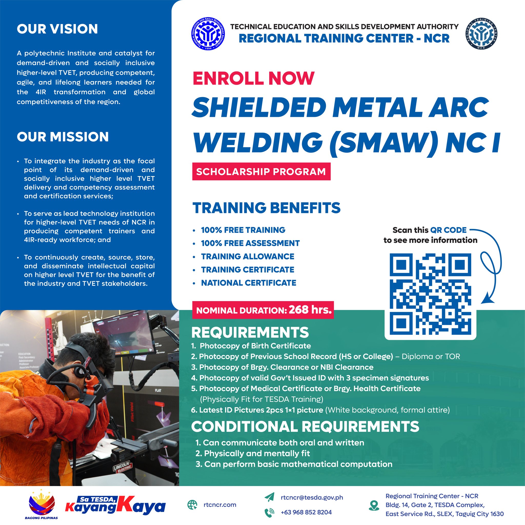 TESDA-National - 𝐑𝐓𝐂-𝐍𝐂𝐑 𝐔𝐩𝐝𝐚𝐭𝐞: Enroll Now in 𝐒𝐡𝐢𝐞𝐥𝐝𝐞𝐝 𝐌𝐞𝐭𝐚𝐥 𝐀𝐫𝐜 ...