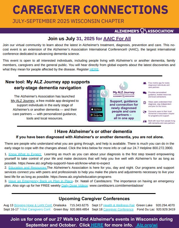 Alzheimer's Association, Wisconsin Chapter - Office: 608.340.1499