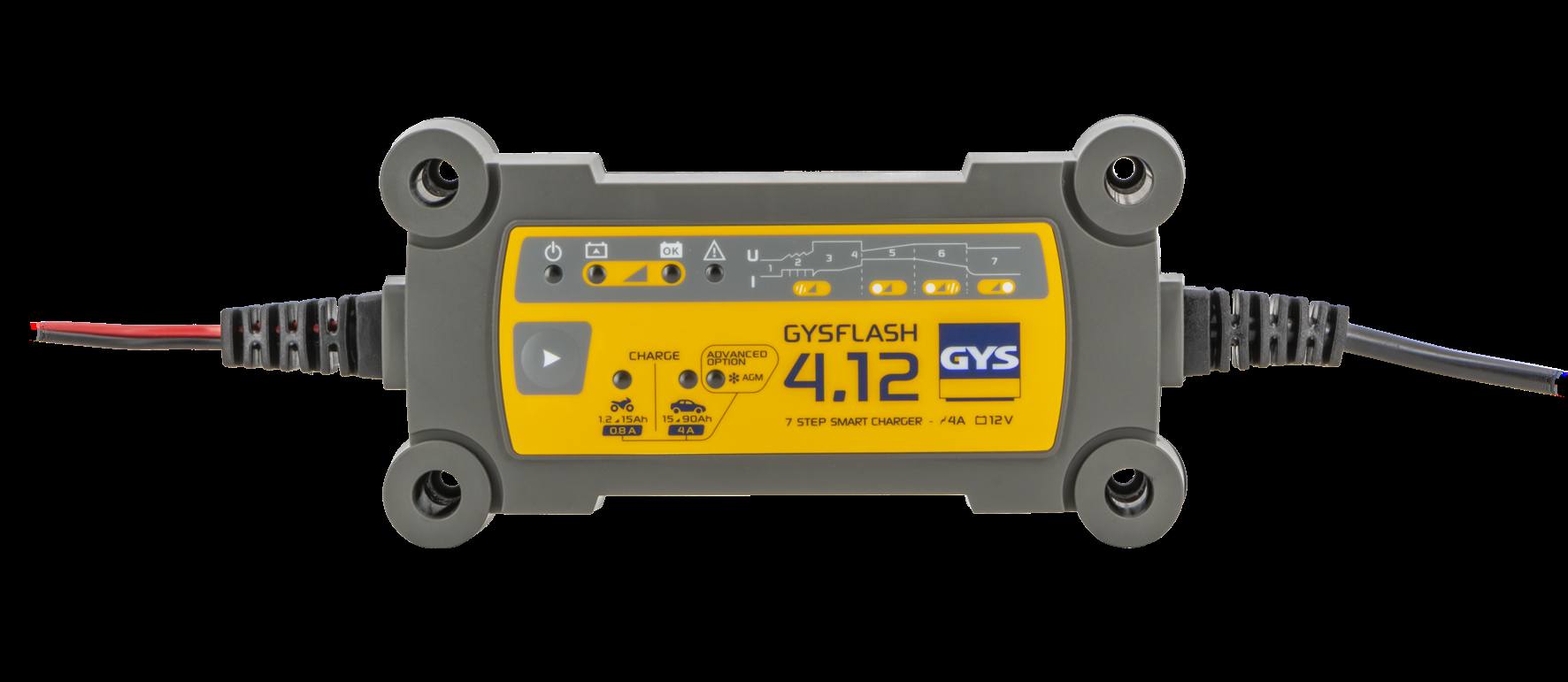 Chargeur Batterie GYS Artic 4000 - Chargeur Moto Voiture 6V/12V Avec Écran LCD, IP65