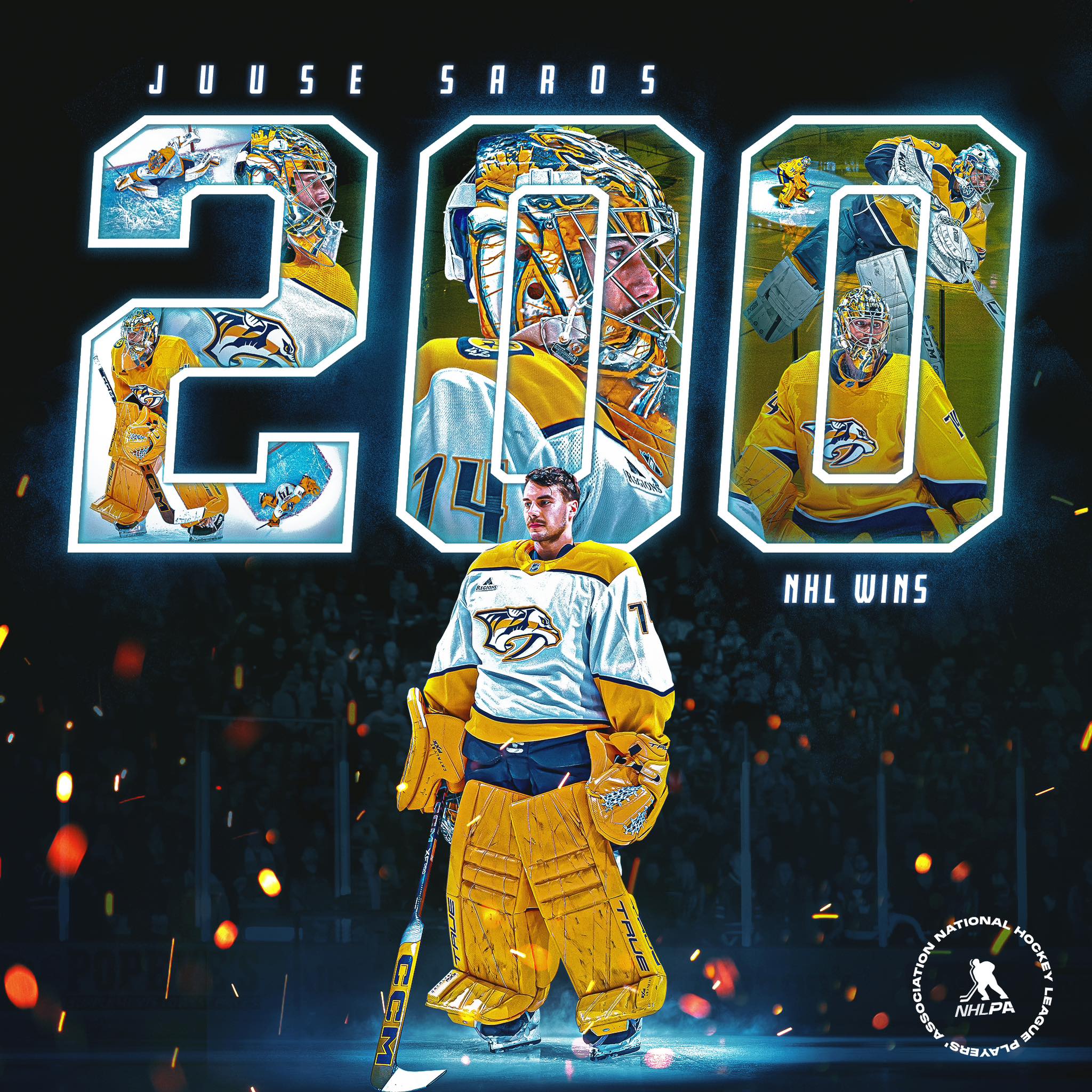 NHLPA - W x 200 👏 Congratulations to Juuse Saros, who becomes