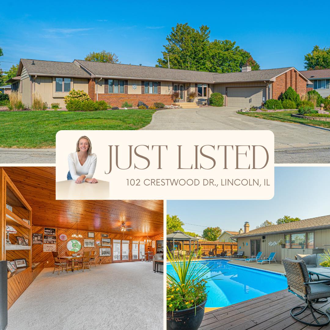 Erin - 🤩🤩 JUST LISTED ! 🤩🤩 🏡 102 Crestwood Dr., Lincoln, IL 💲 285,000 ...