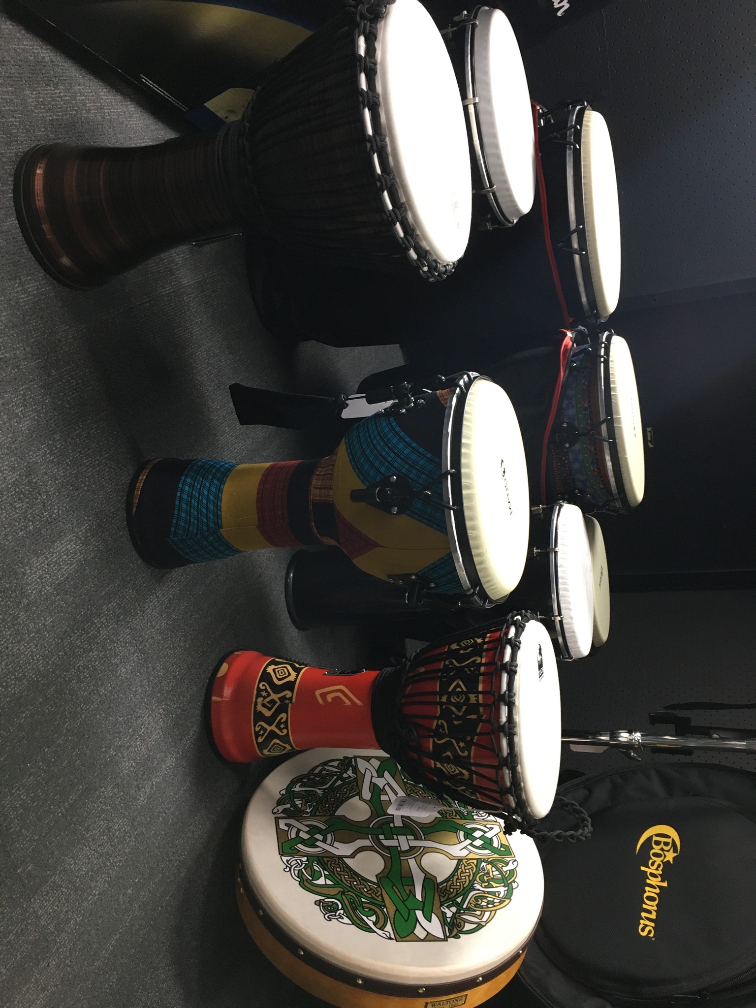 Percussion Instruments Dark Red Wood Bongos Set Percussion