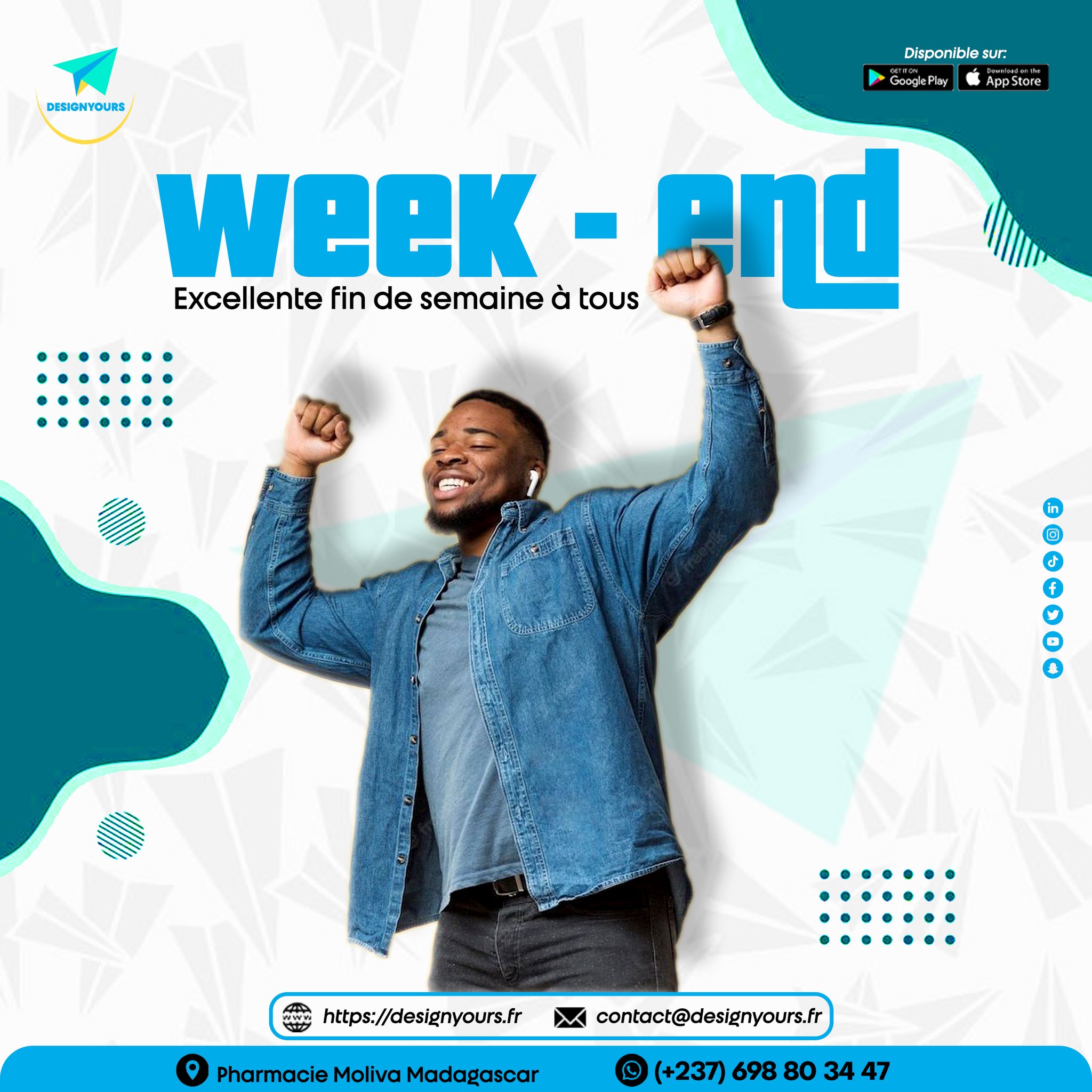 Designyours - 𝐃𝐄𝐒𝐈𝐆𝐍𝐘𝐎𝐔𝐑𝐒 𝐯𝐨𝐮𝐬 𝐬𝐨𝐮𝐡𝐚𝐢𝐭𝐞 𝐮𝐧 𝐞𝐱𝐜𝐞𝐥𝐥𝐞𝐧𝐭 𝐰𝐞𝐞𝐤-𝐞𝐧𝐝 ! Que ces ...