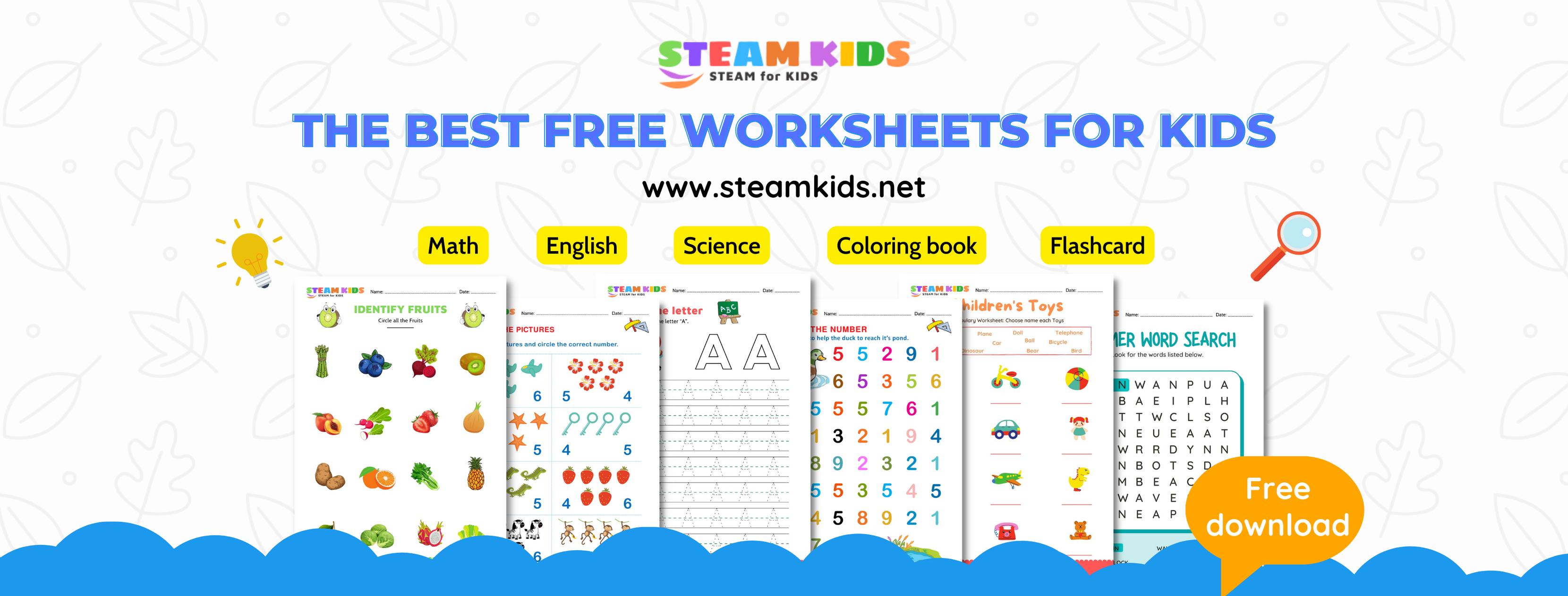 SteamKids.net - The Best Free Worksheets For Kids