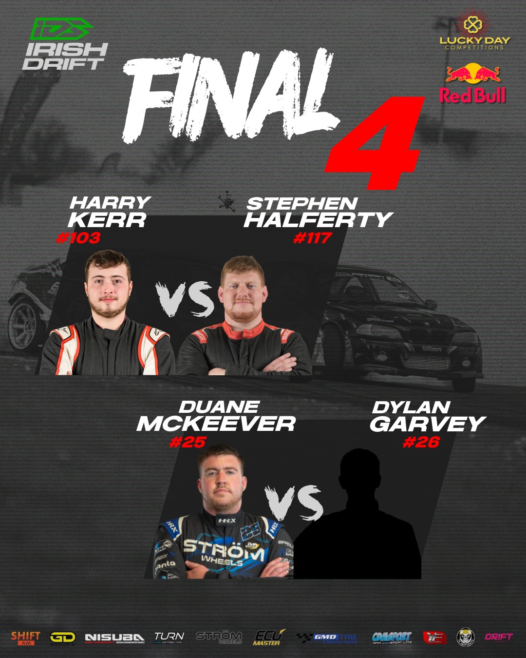 Irish - Final 4 is up! Back your driver now - we almost have a winner ...