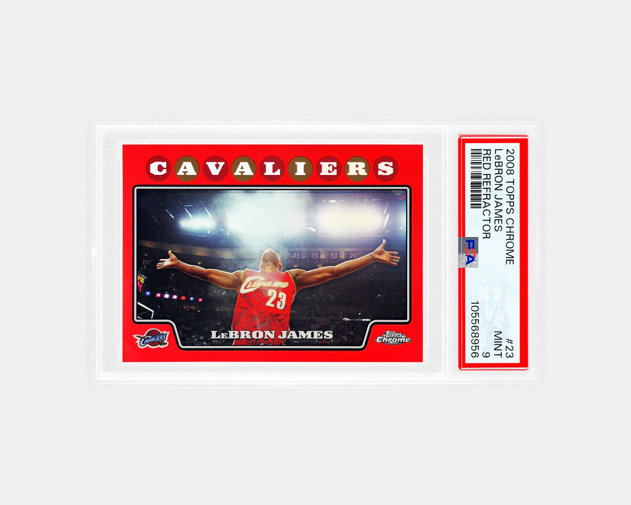 Rare 2008 Topps Chrome LeBron James card graded PSA 9