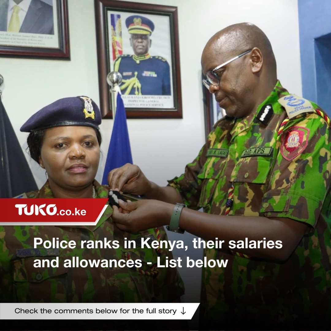 Tuko.co.ke - Police officers in Kenya are paid based on their ranks and ...