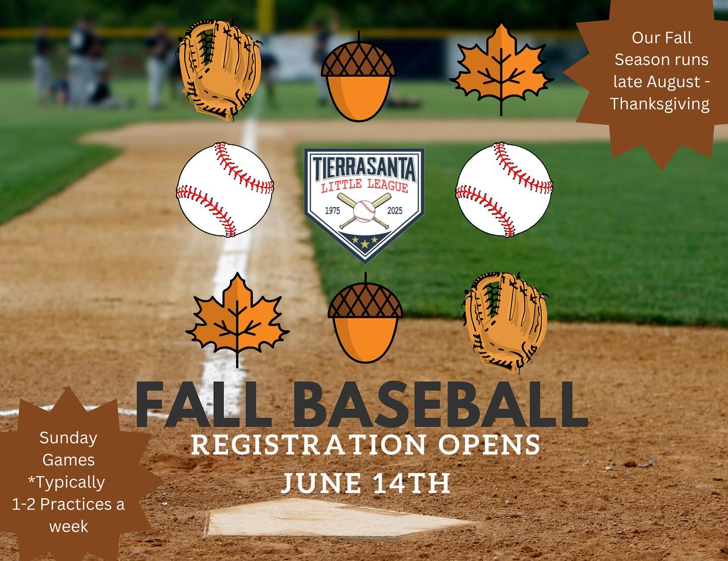 Tierrasanta - ⚾️ 🍁 🦃 🎃 Fall Ball registration is opening soon! Our fall ...