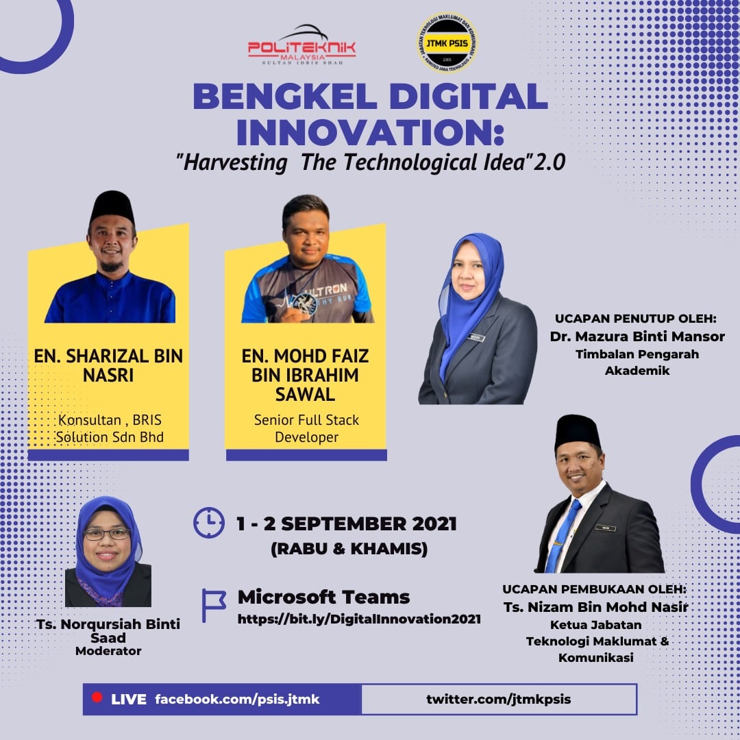 JTMK - Assalamualaikum WBT dan Salam Sejahtera, YBrs Dr. / Ts / Tuan ...