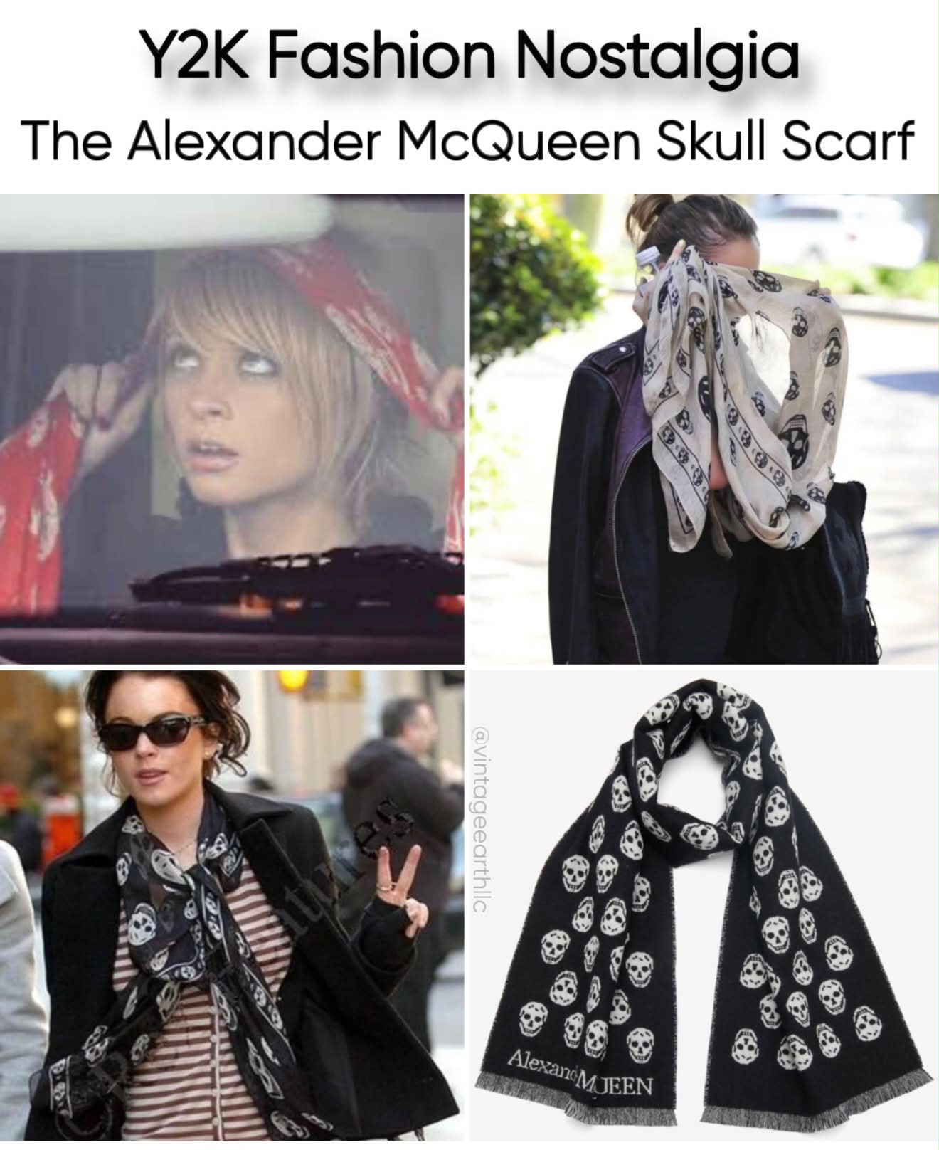 小物 2000s Alexander McQueen Skull Scarf Vintage - The Alexander McQueen skull scarf wasn't just another