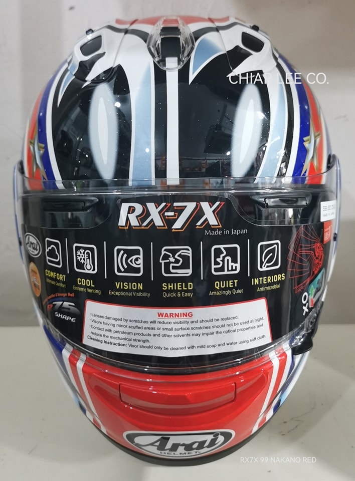 Arai RX7X 99 NAKANO RED (NEW) PSB APPROVED MADE IN JAPAN The
