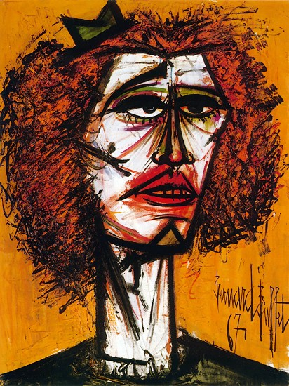 Bernard Buffet (1928-1999), Autoportrait, 1949, oil and charcoal