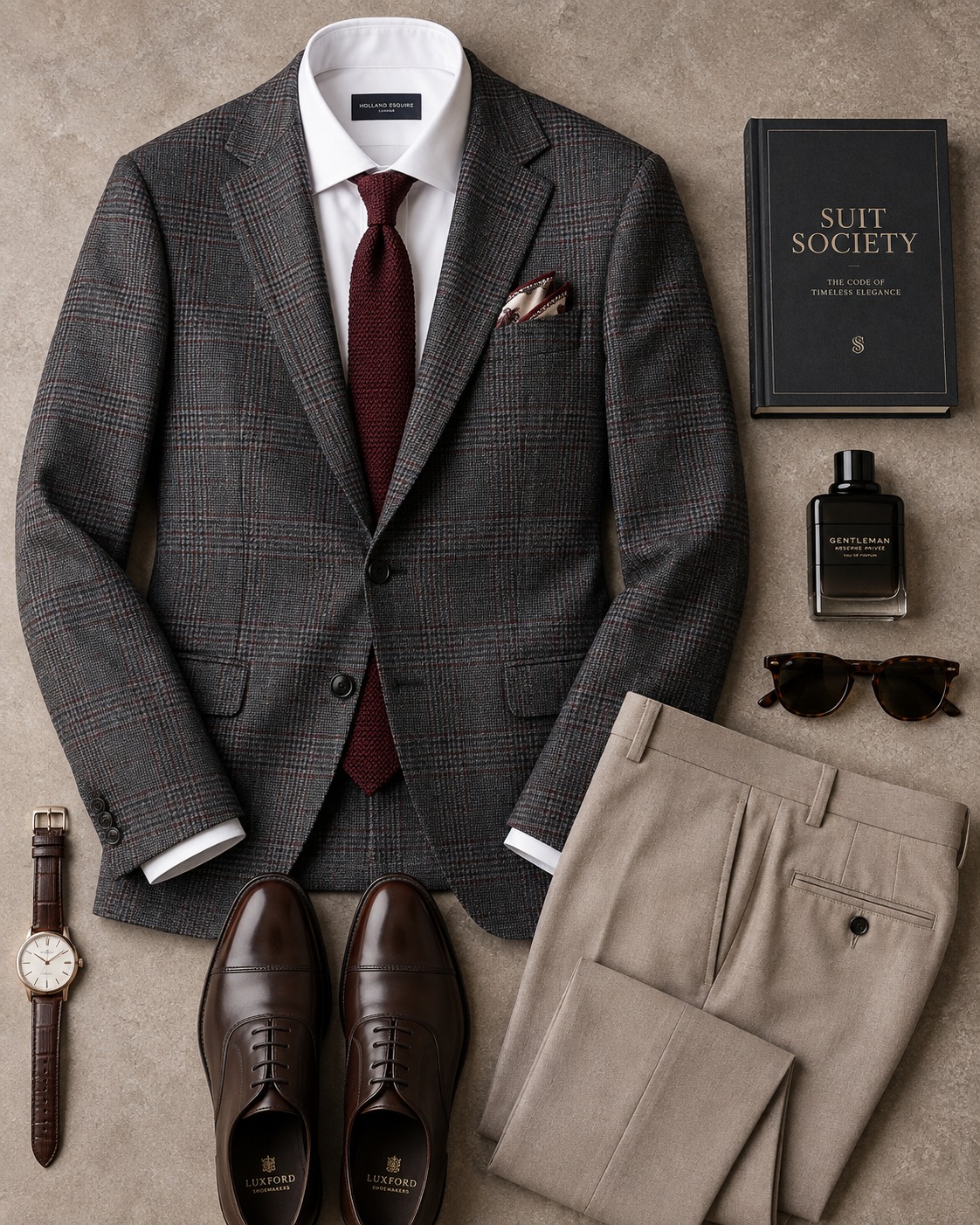 Taupe shirt with charcoal trousers and espresso loafers gives sleek billionaire-after-dark vibes 🖤☕✨