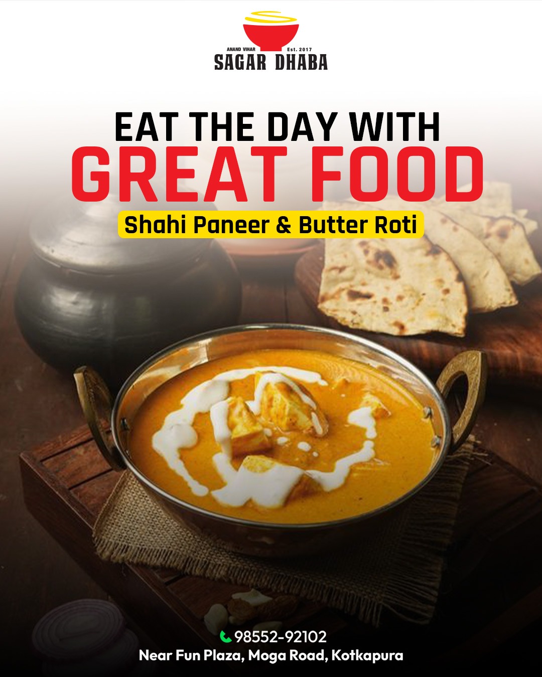 Sagar - 🍽️ EAT THE DAY WITH GREAT FOOD! 🤩 🔥 Shahi Paneer & Butter Roti ...