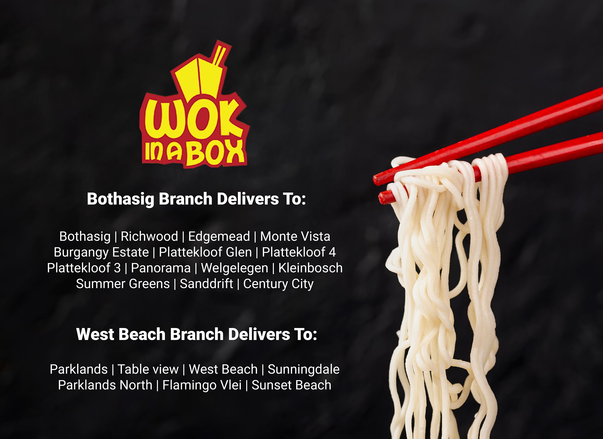 Wok in a box - Please Note: These are the areas that the Bothasig ...