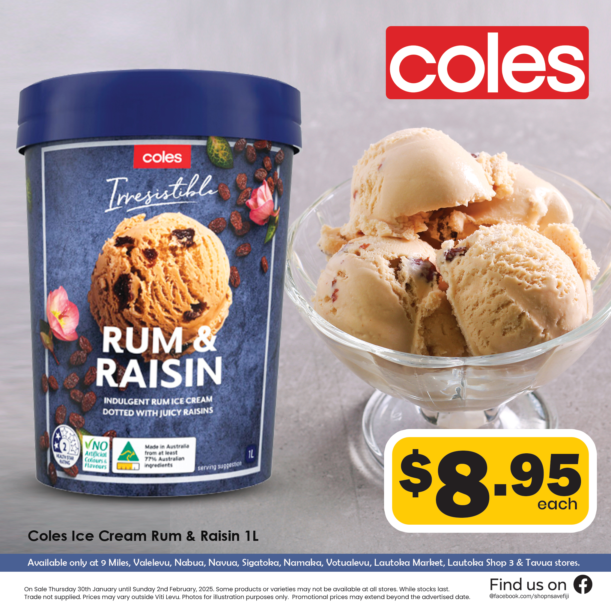Coles Ice Cream Rum & Raisin 1L... - Shop N Save Supermarket | Facebook