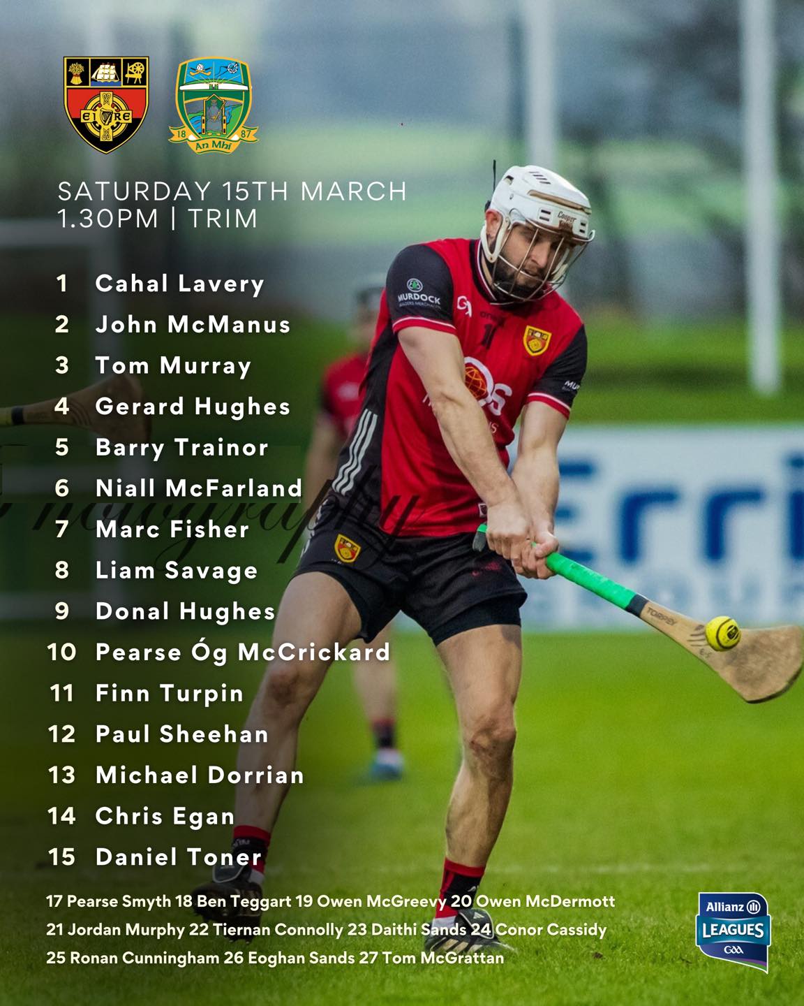 Official - 👉🏻 The Down Senior Hurling team to face Meath this afternoon ...