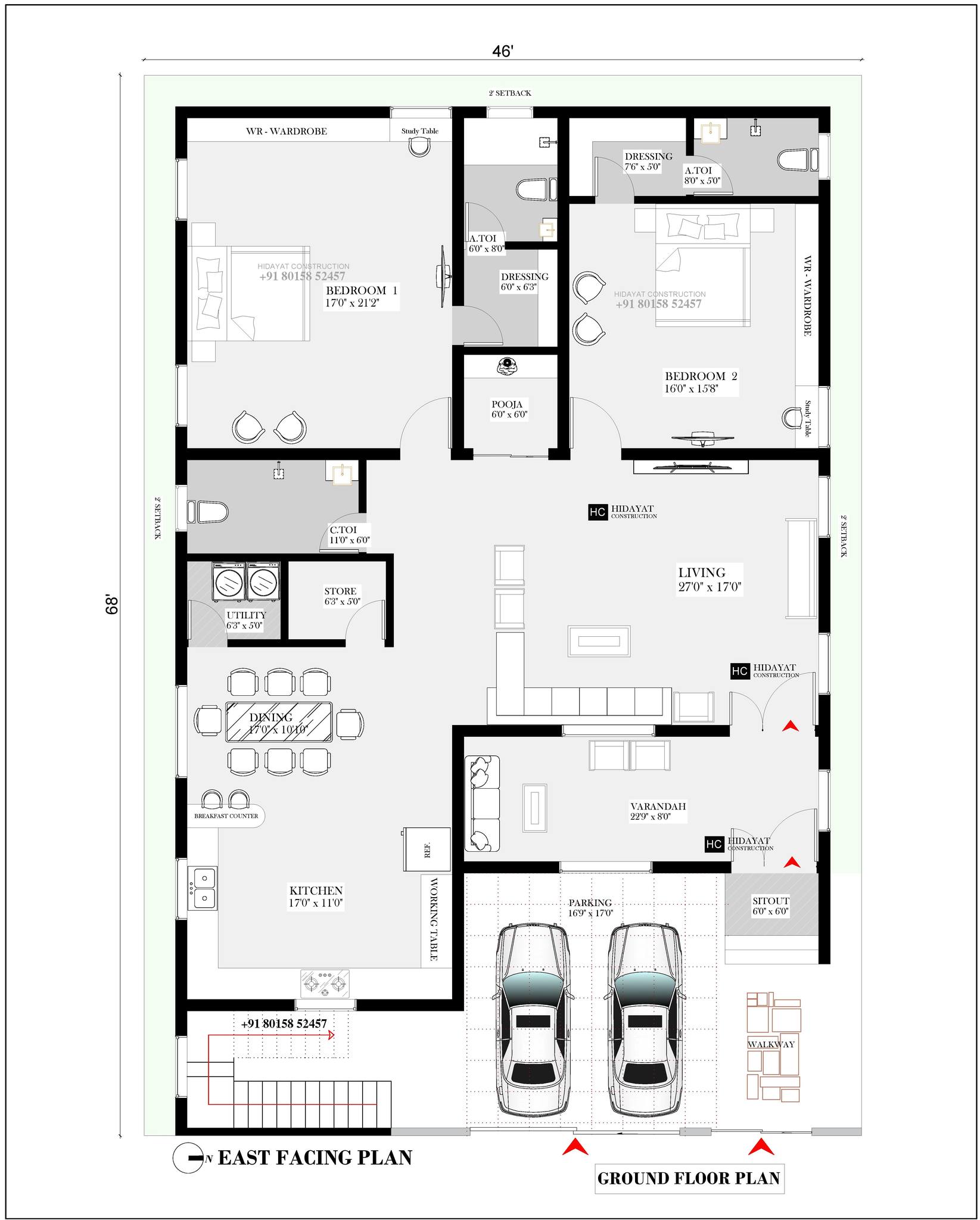 46x66 East facing plan DM for more info.. #floorplan