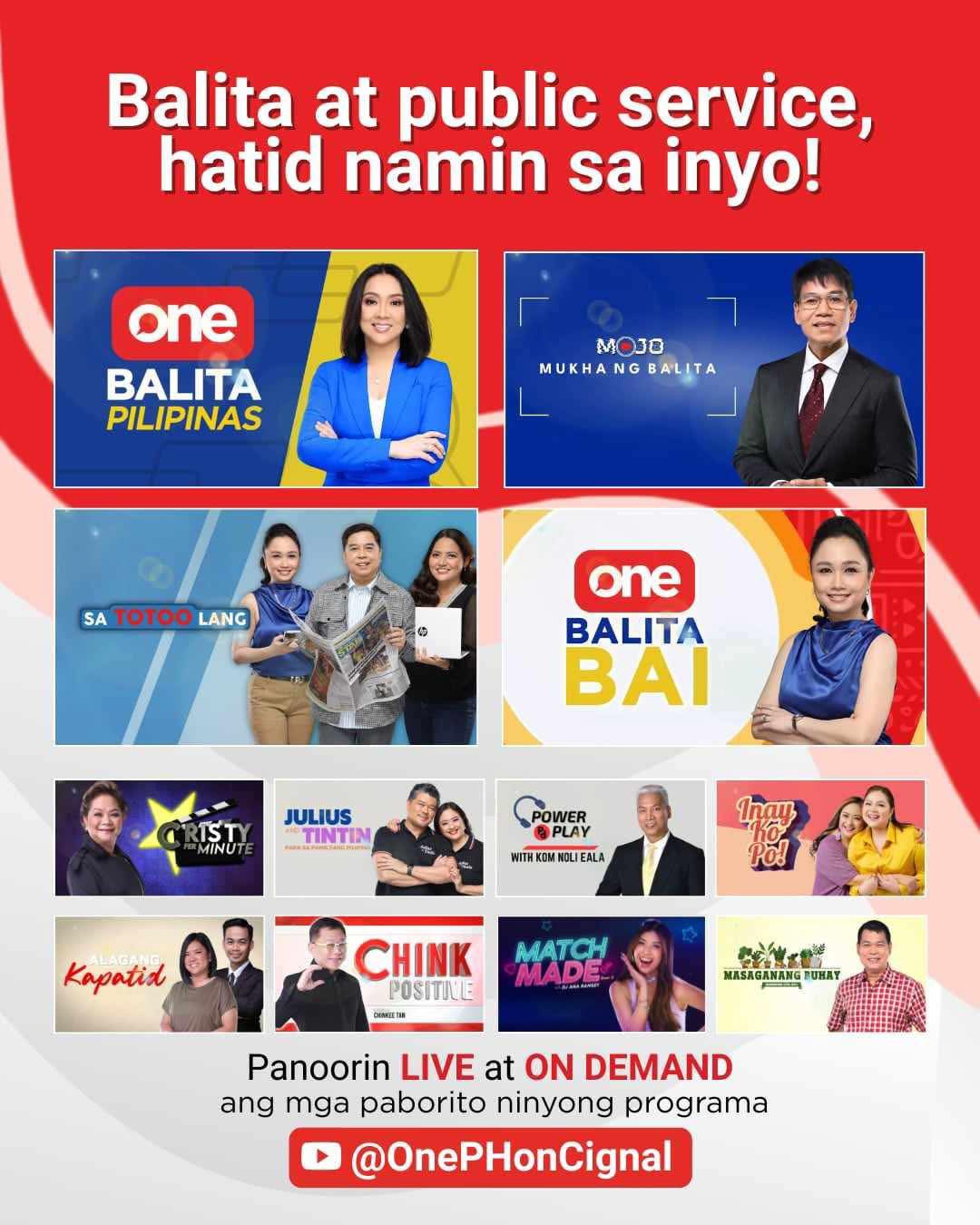 One - Balita at public service — Hatid ng One PH! Mapapanood ng LIVE at ...