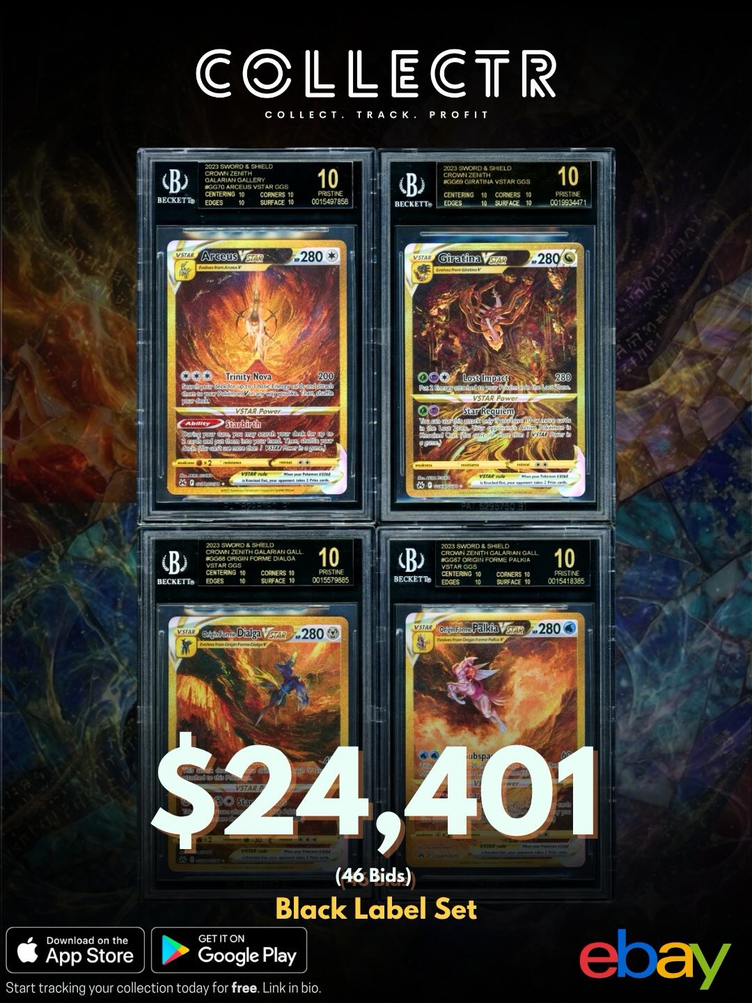 その他 BAK A complete BGS 10 Black Label Arceus, Giratina, Origin Forme