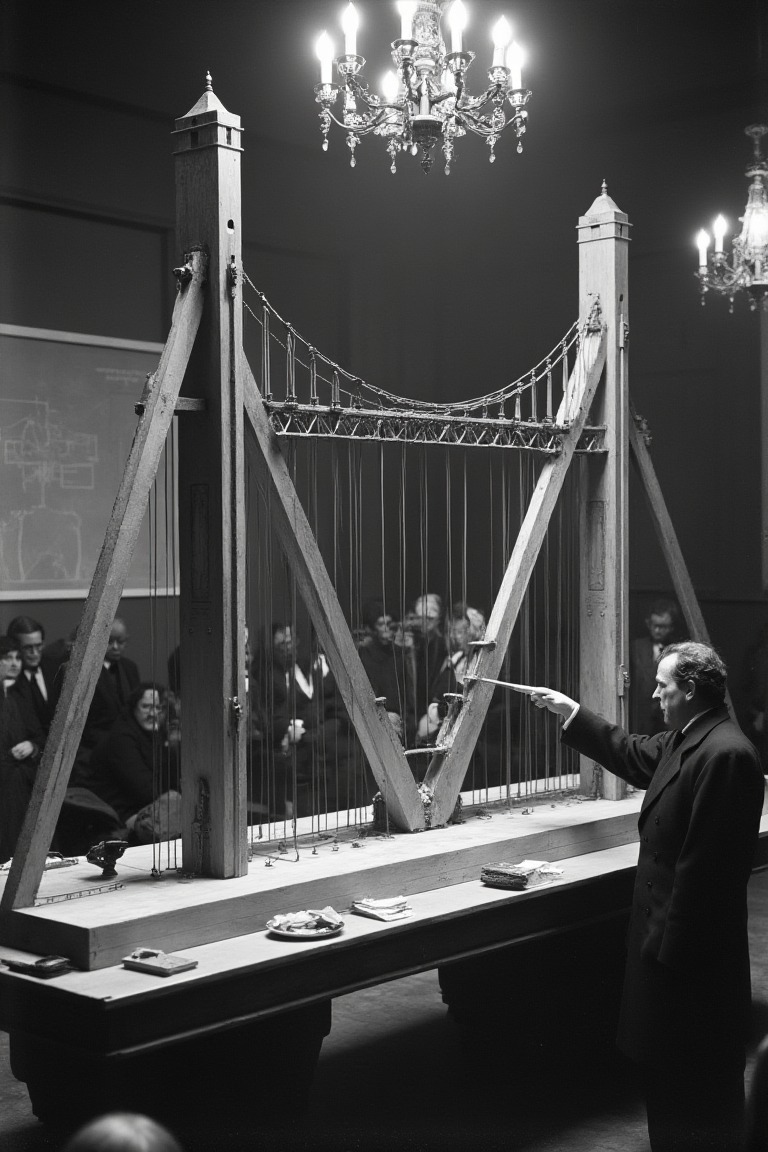 The engineers of the Forth bridge demonstrate the principles of