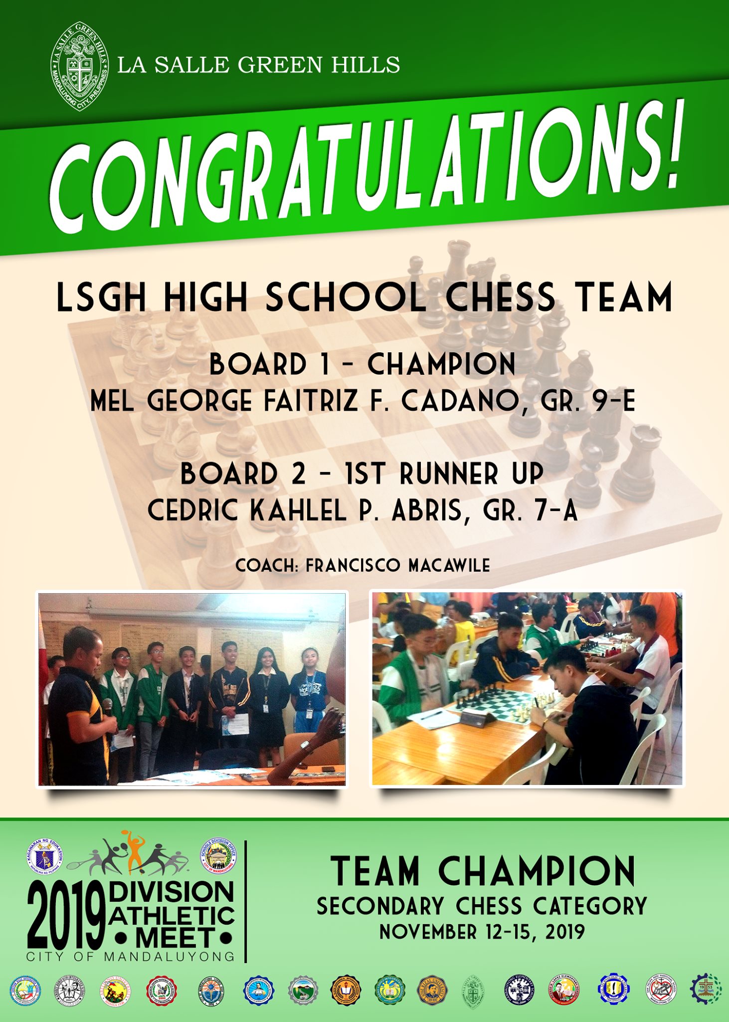 Congratulations to the LSGH... - La Salle Green Hills - 1959 | Facebook