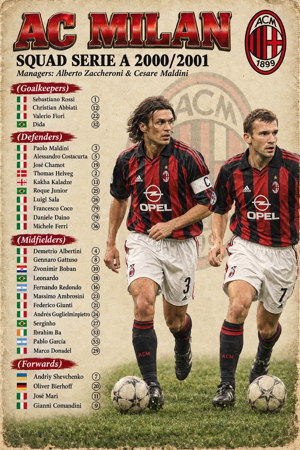 🔴⚫ A throwback to AC Milan's squad from the 2000/01 Serie A