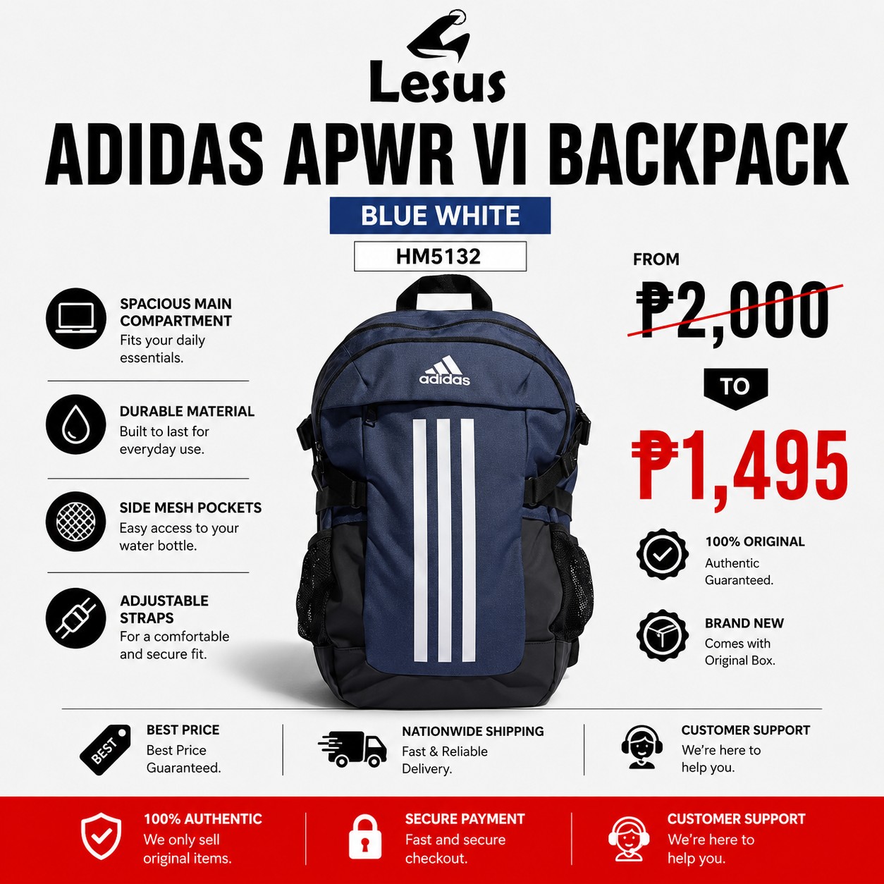 canvas leather backpack blue Slate Waxed Original PRODUCT_NATURE_GROUP_LEVEL_1: bags water bottle FOUR (4) Vintge RARE, Color:WHITE LIGHTNING