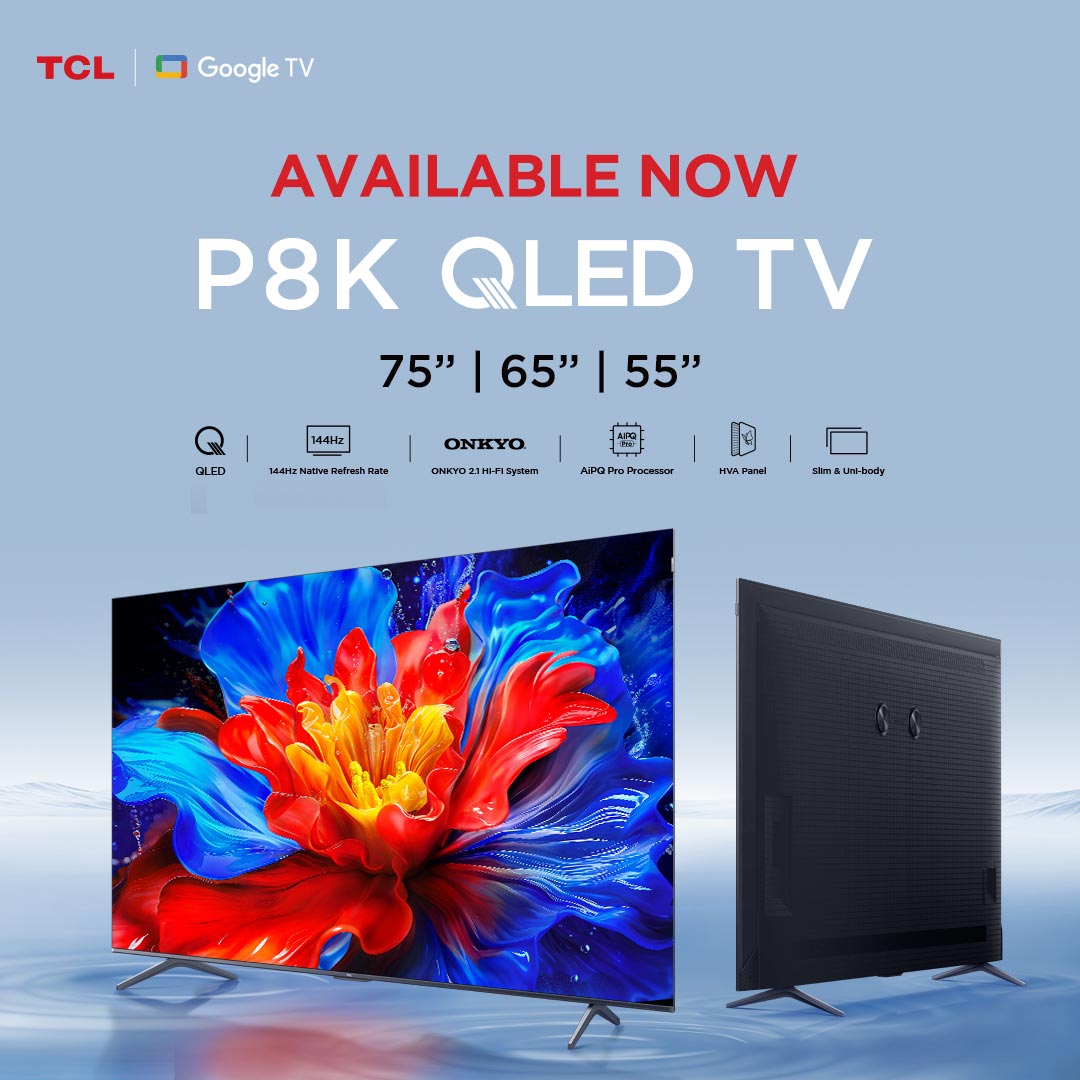 TCL P8K 75P8K – 75-inch 4K QLED Google TV with 144Hz refresh rate