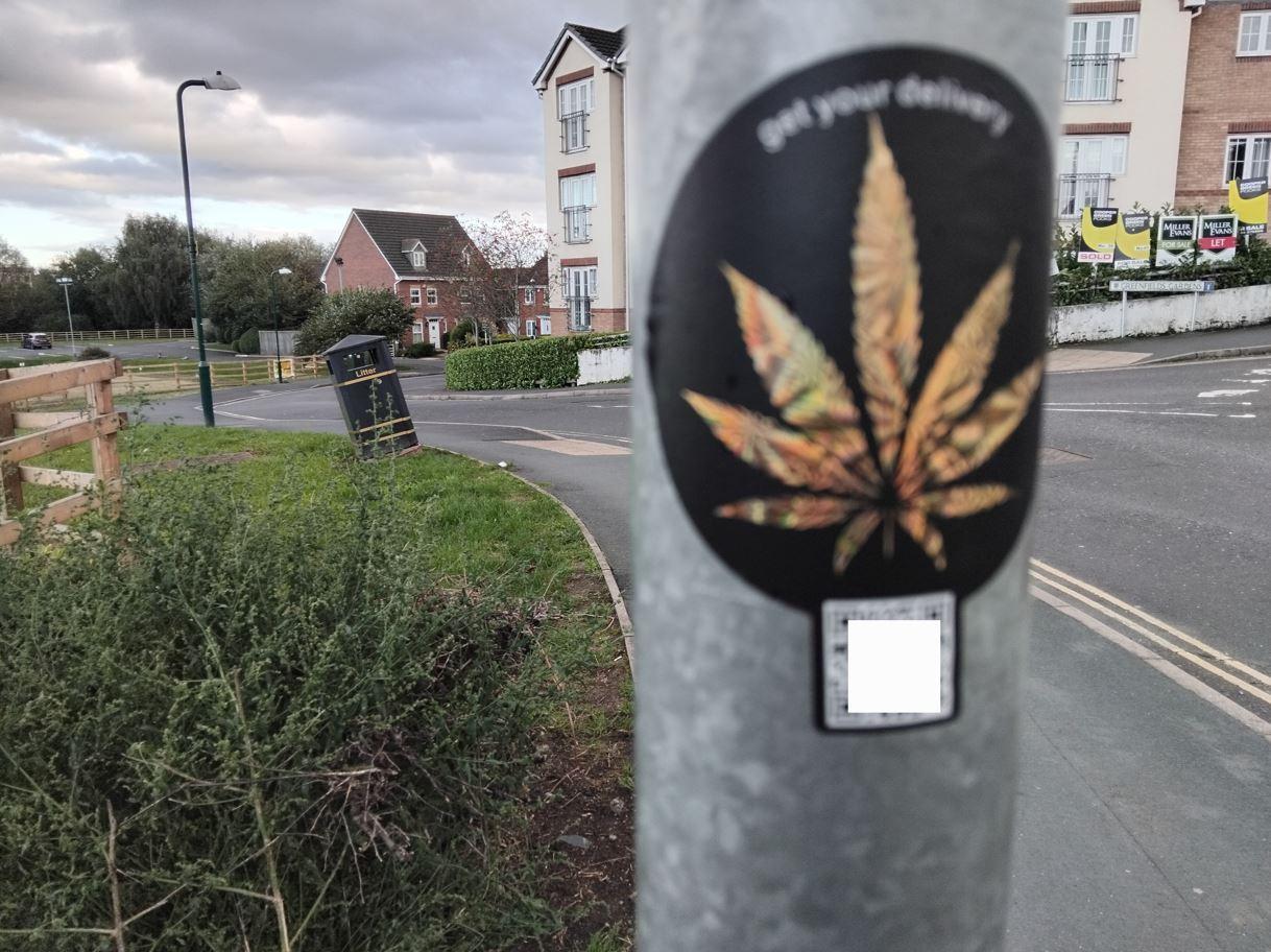 Shropshire - Stickers brazenly advertising the sale of cannabis through ...
