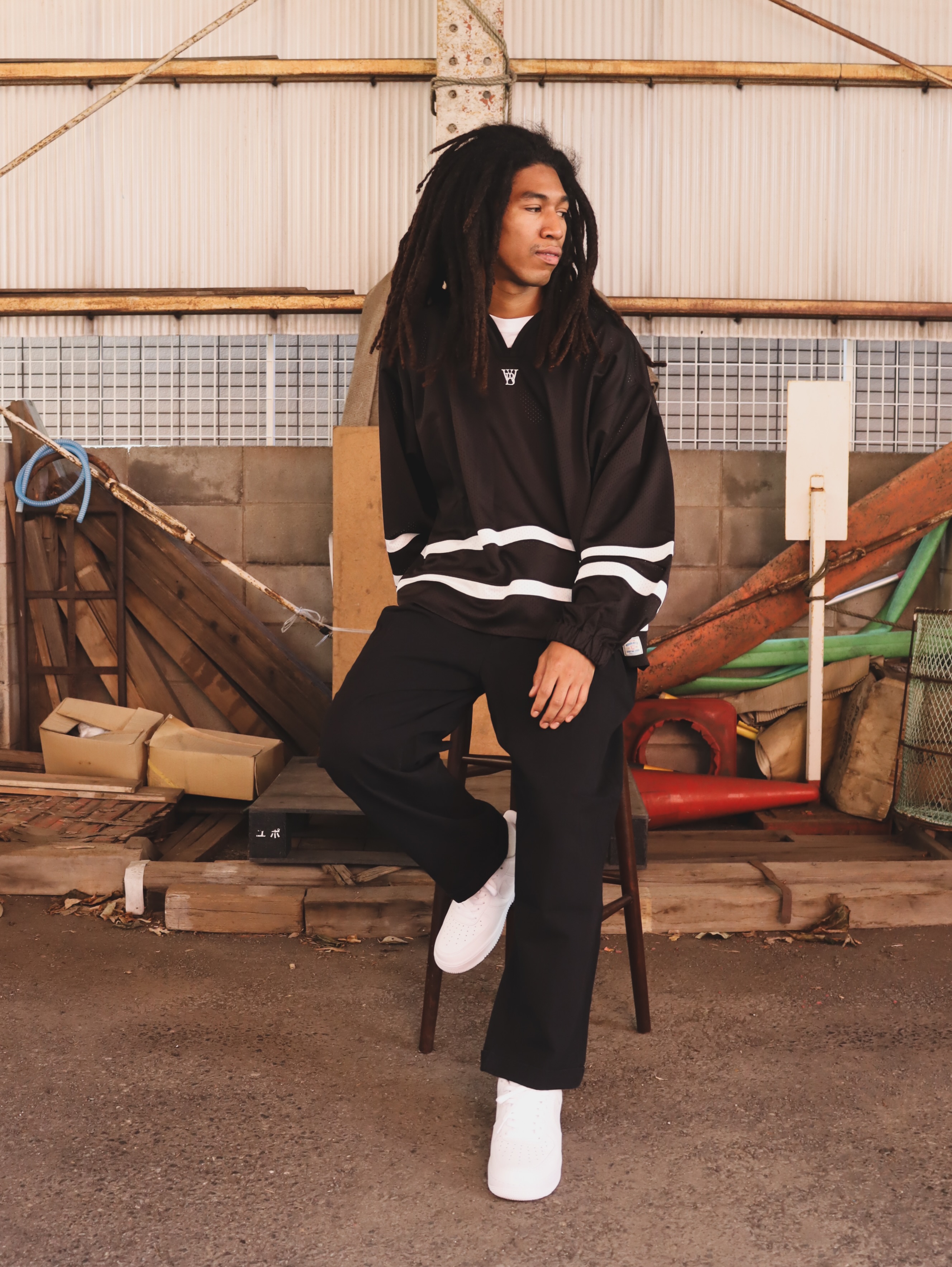 5.15(fri) 12:00 RELEASE WOODBLOCK 36 S/S CREW NECK MESH FOOTBALL
